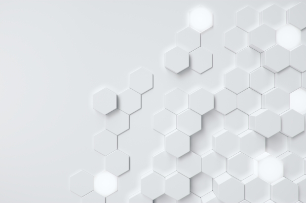 White abstract hexagons