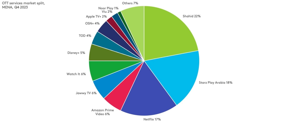 CTS services market split for MENA in a pie chart format